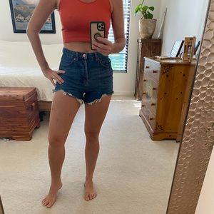 High rise blue jean shirt